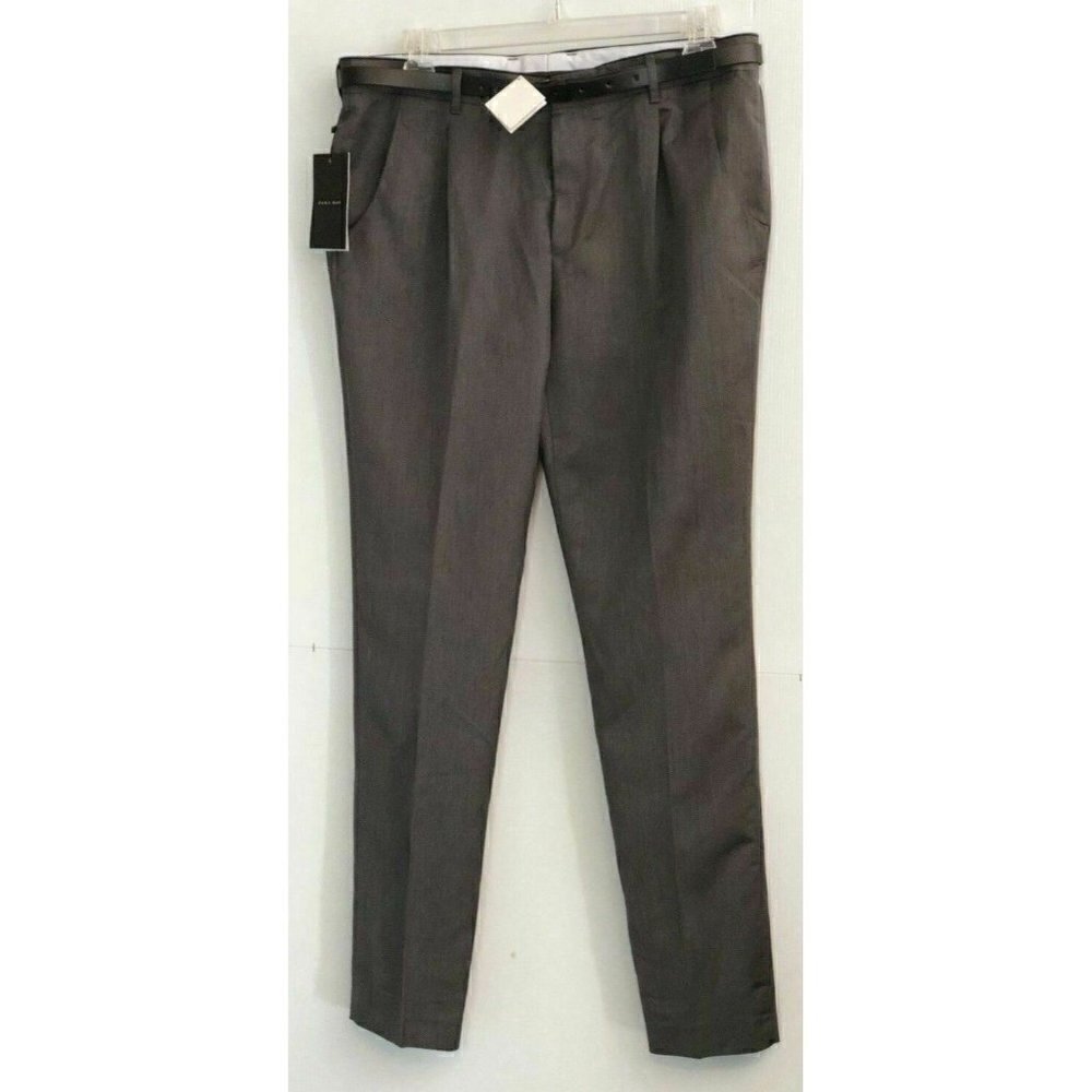 Zara Man Men's Gray Slim Suit Belted Pants Trousers Size 36 - Picture 10 of 12